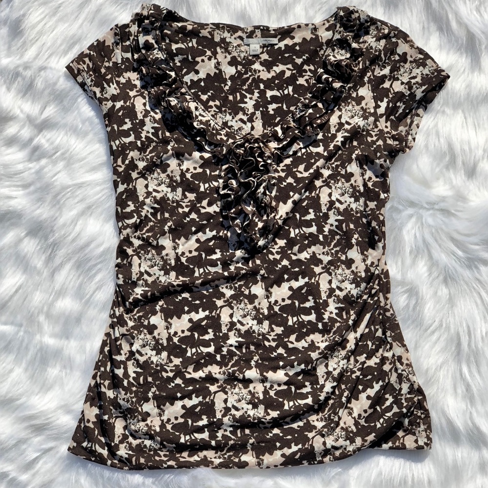 3/$20 Halogen | Floral Ruffle Blouse Shirt